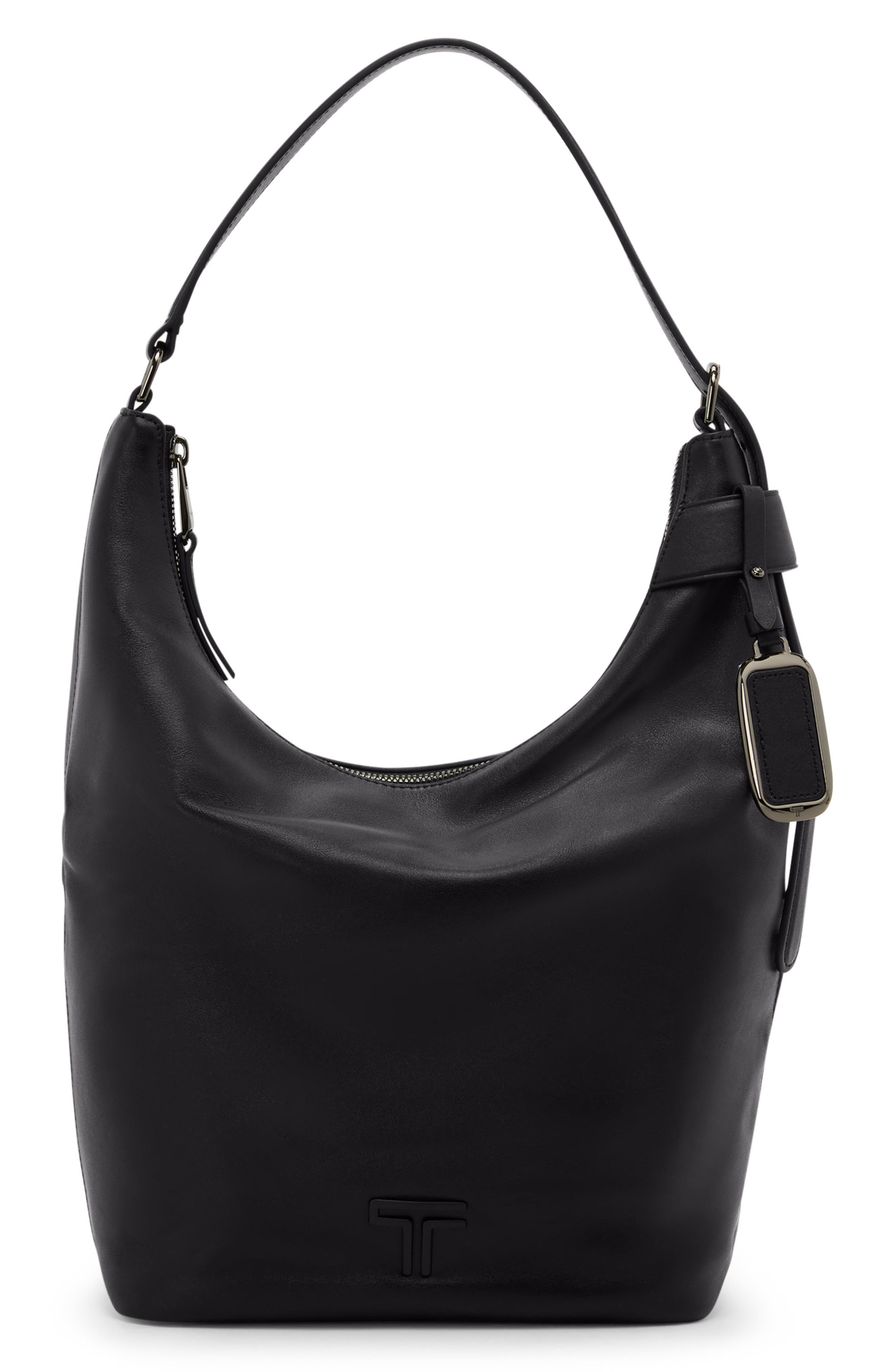 Voyageur Evora Medium Leather Hobo, Alternate, color, BLACK