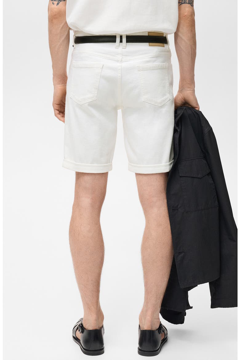 Denim Bermuda Shorts, Alternate, color, OFF WHITE