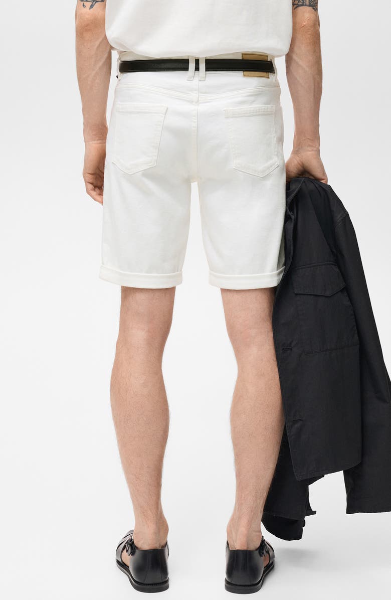MANGO Denim Bermuda Shorts, Alternate, color, Off White