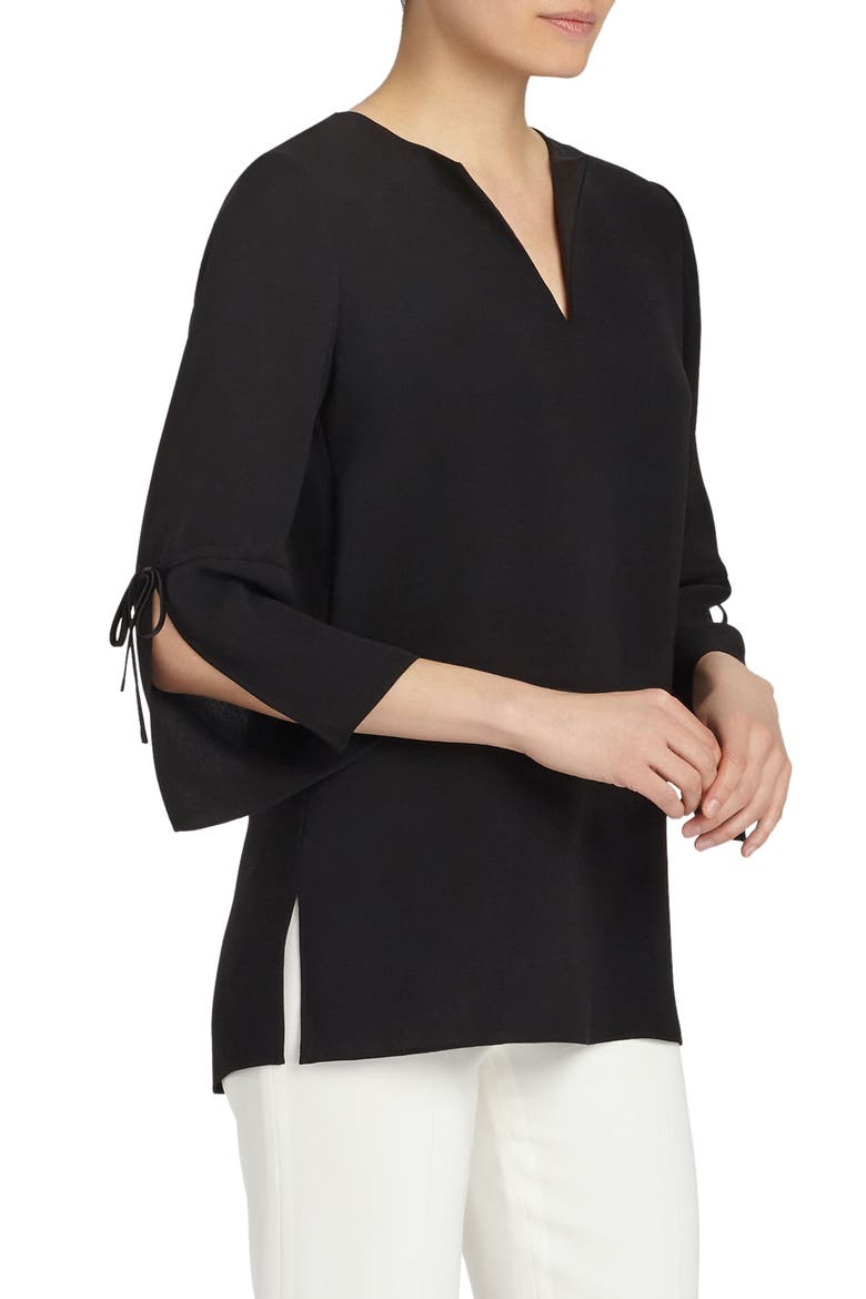 Sela Silk Blouse, Alternate, color, INK