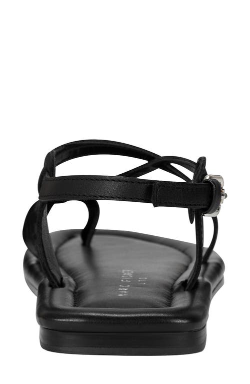 Marc Fisher Ltd Strappy Leather Flat Toe-ring Sandals In Black