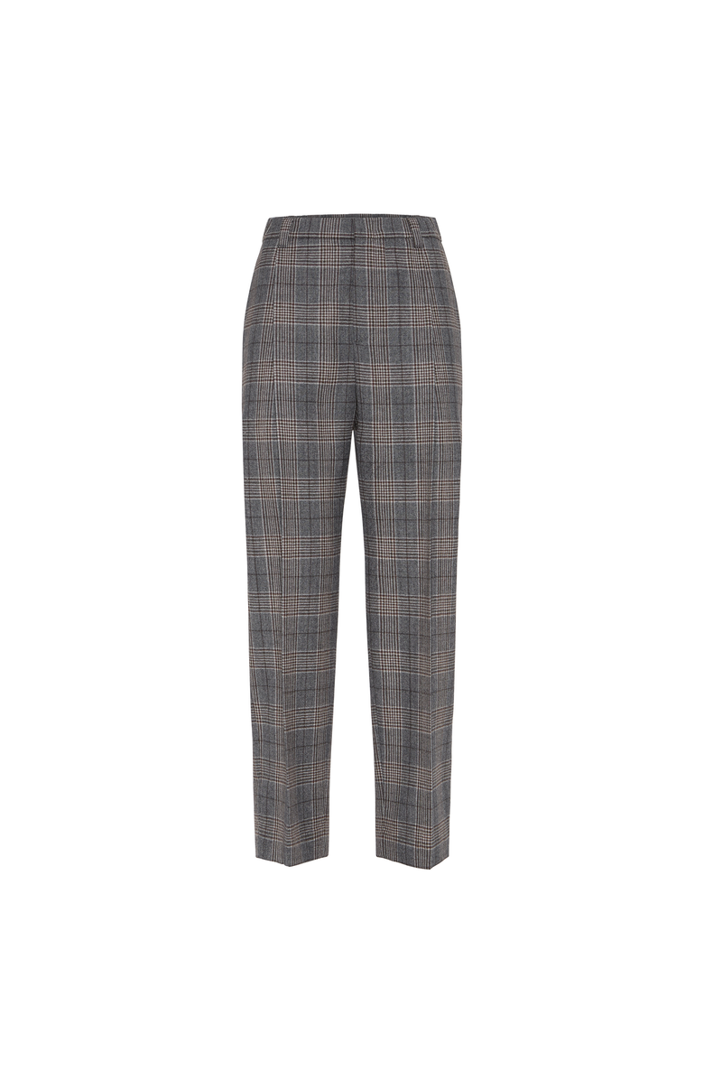 Brunello Cucinelli Prince of Wales baggy trousers, Main, color, Anthracite