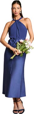 Oasis Satin Halter Neck Bridesmaid Dress