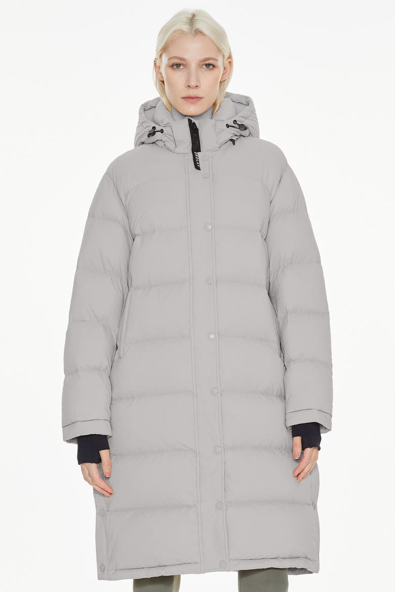 Puff-O® Mid-Length Down Puffer Jacket, Alternate, color, Gray