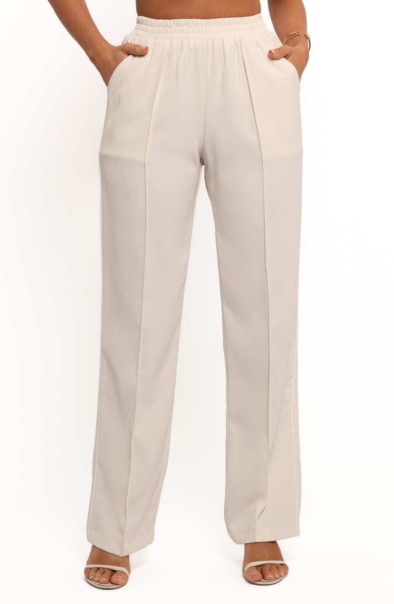 Petal & Pup Roben Pintuck Pleat Straight Leg Pants, Main, color, White Cream
