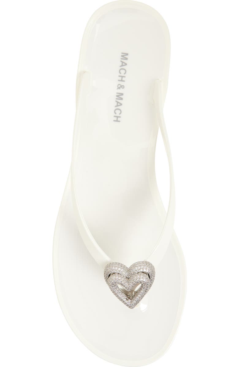 Mach & Mach Double Crystal Heart Flip Flop, Alternate, color,