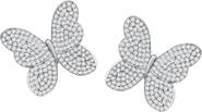 SUZY LEVIAN Pavé Cubic Zirconia Butterfly Stud Earrings