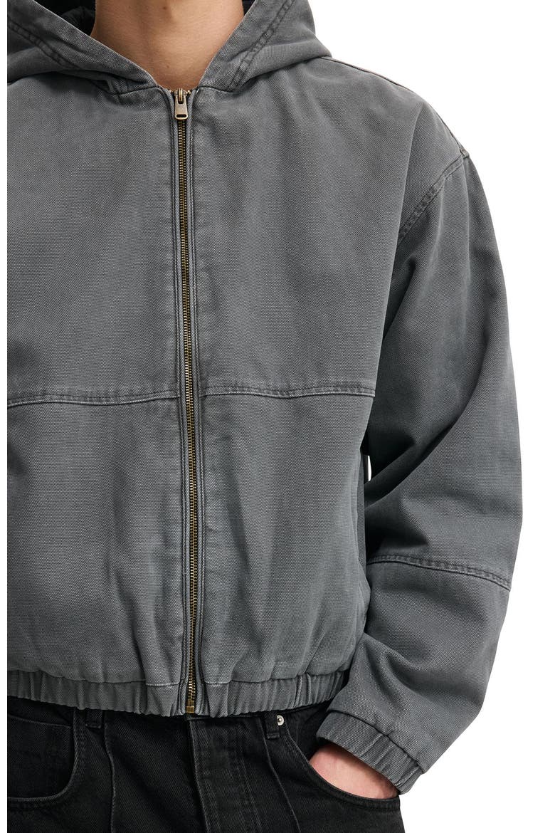 Men's Cropped Hooded Bomber, Alternate, color, Washed Black
