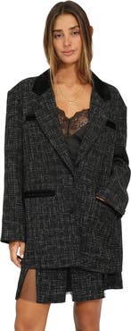 Belle & Bloom City Noir Tweed Oversized Blazer