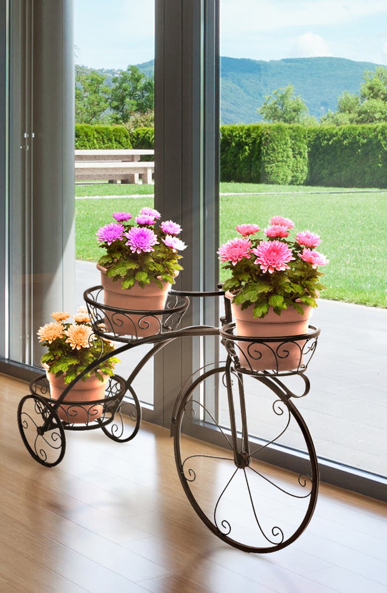 SORBUS 3 Flower Pot Tricycle Stand, Alternate, color, Brown