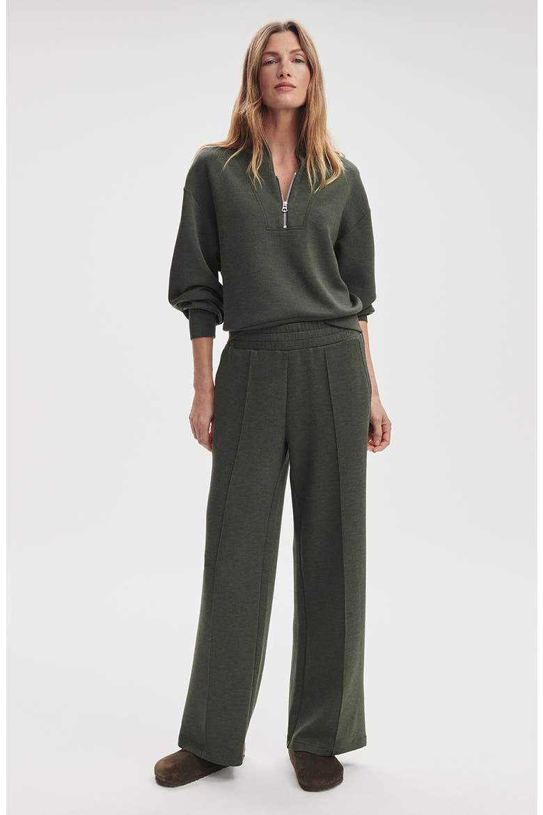 The Wide Leg 28-Inch Pants, Alternate, color, OLIVE MARL