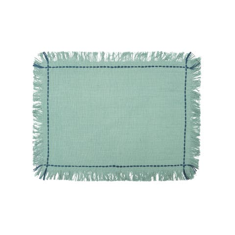 Cheryl Surf Placemats Set of 4 Blue Quilted Washable Placemat