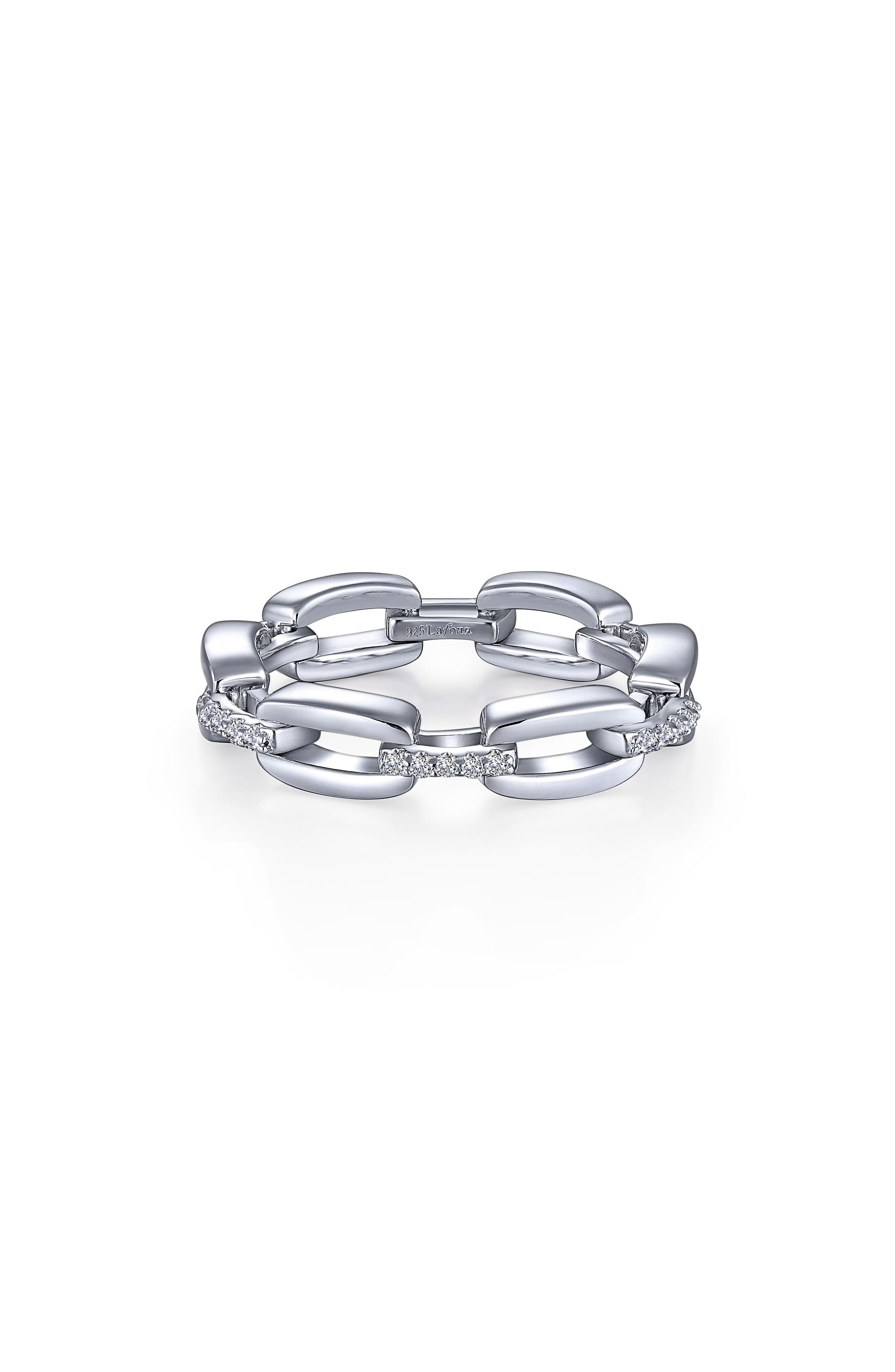 Lafonn Classic Alternating Link Simulated Diamond Ring