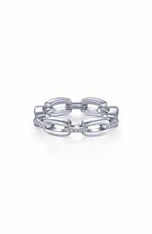 Lafonn Classic Alternating Link Simulated Diamond Ring