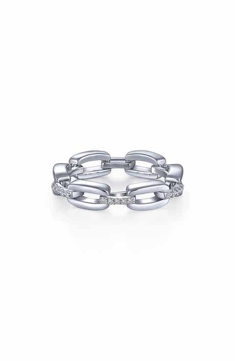 Lafonn Classic Alternating Link Simulated Diamond Ring