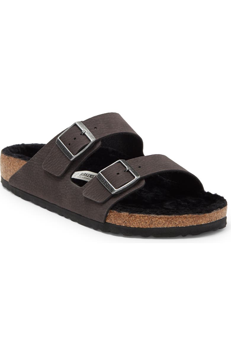 Birkenstock Arizona Dust Genuine Shearling Slide Sandal - Discontinued, Main, color,