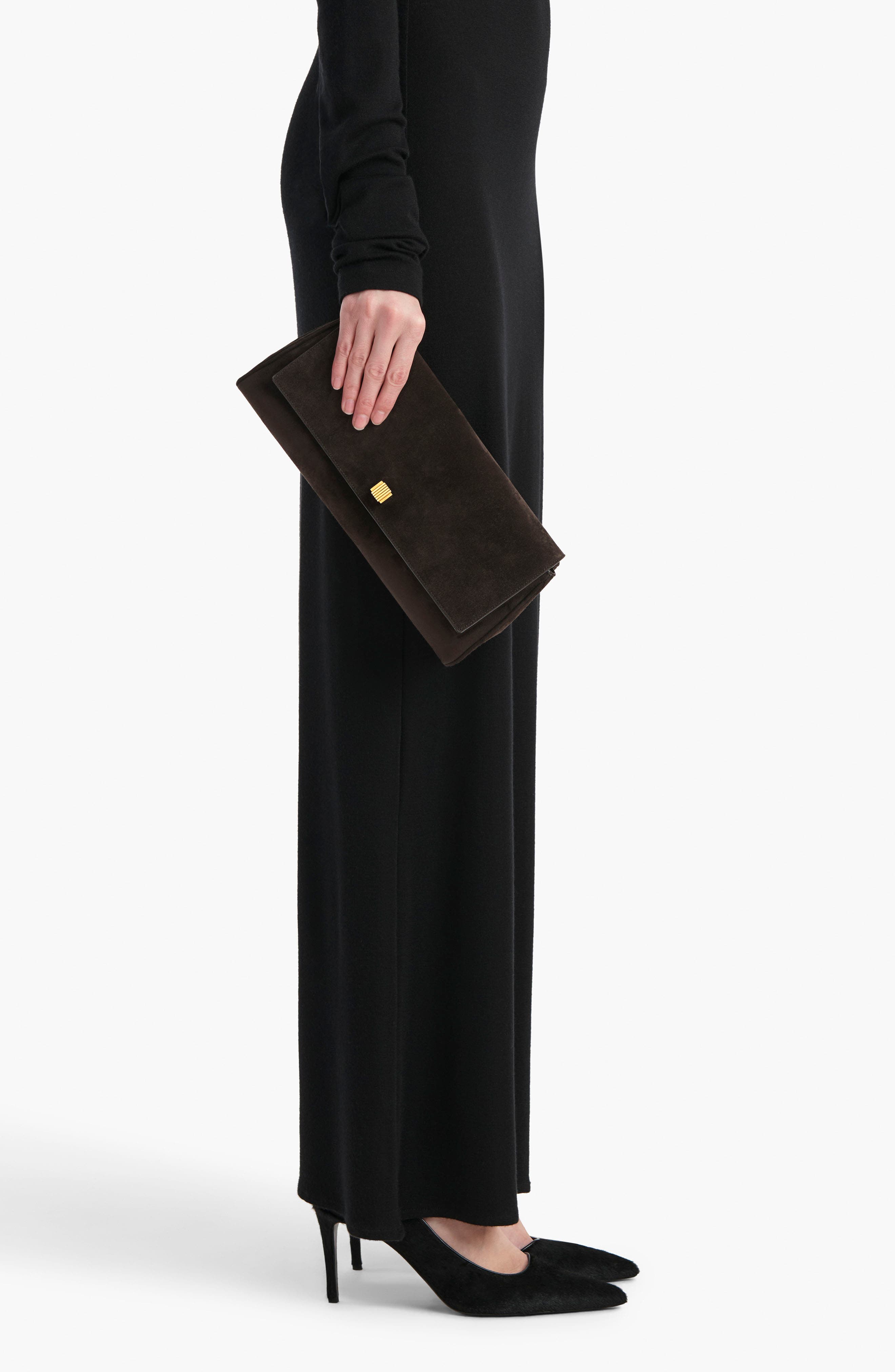 Khaite Audrey Suede Clutch, Alternate, color, 