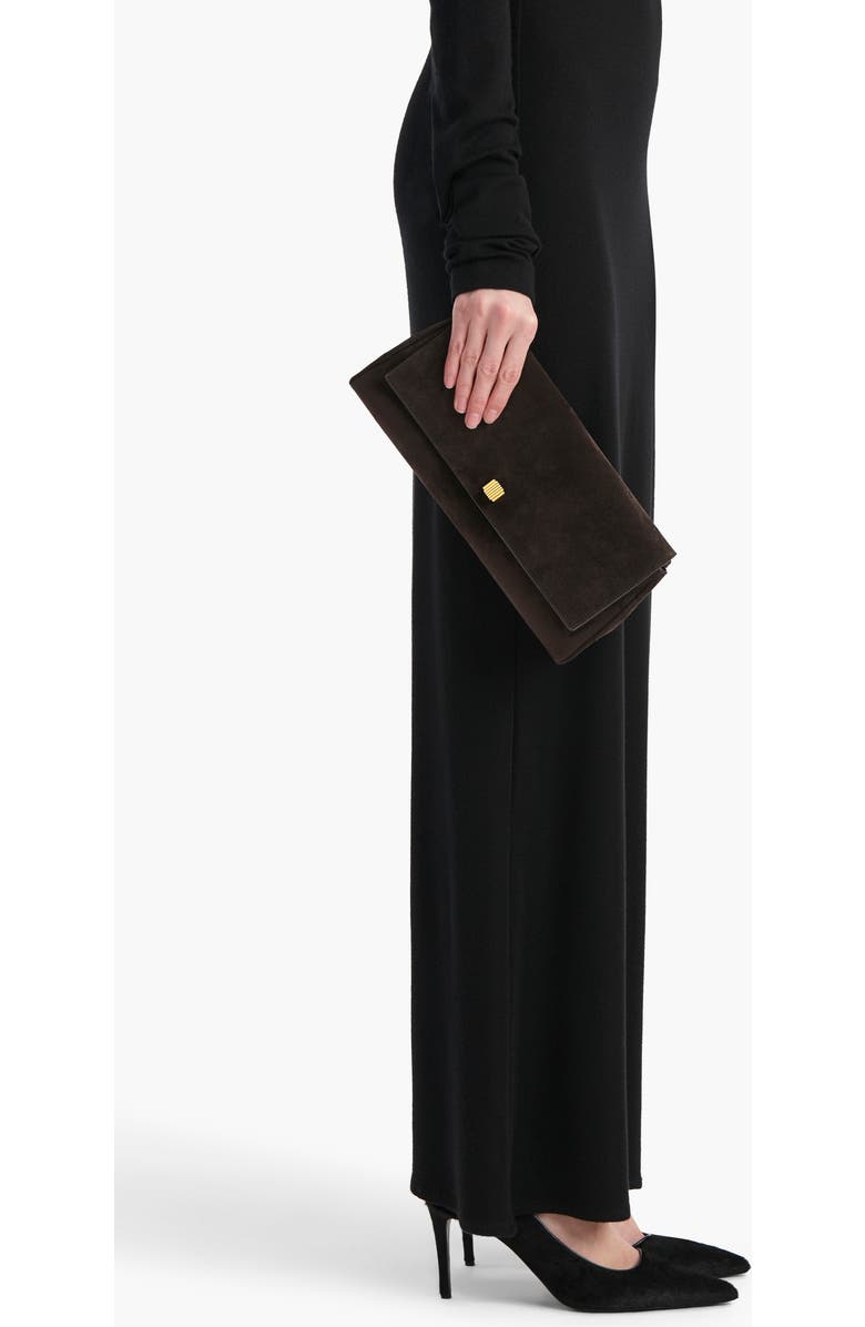 Khaite Audrey Suede Clutch, Alternate, color,