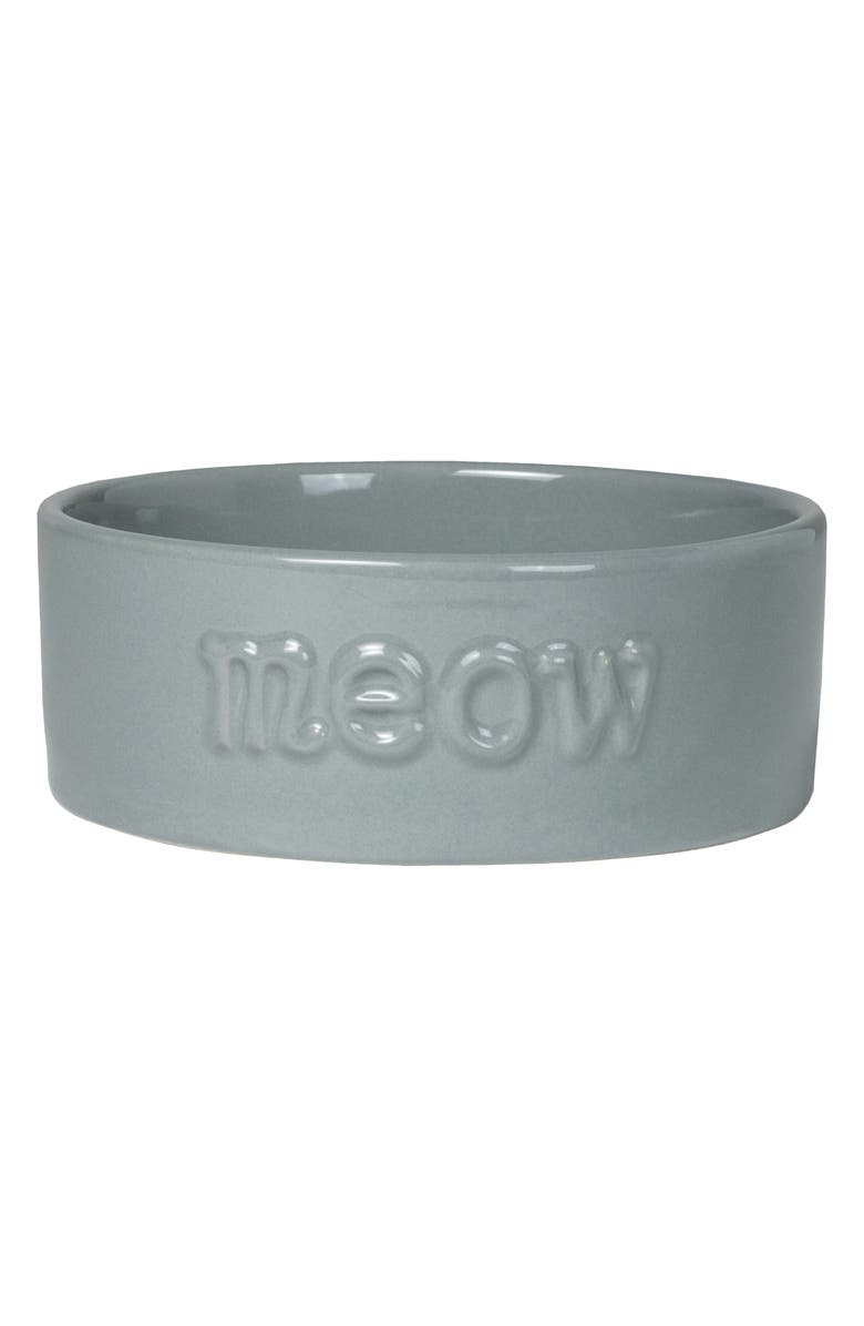 Fringe Studio Meow Small Pet Bowl, Main, color, Grey