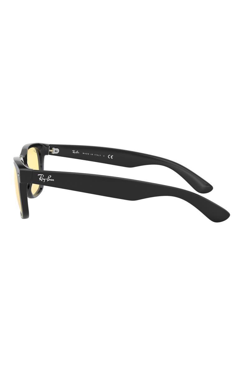 New Wayfarer 55mm Rectangular Sunglasses, Alternate, color, BLACK / YELLOW
