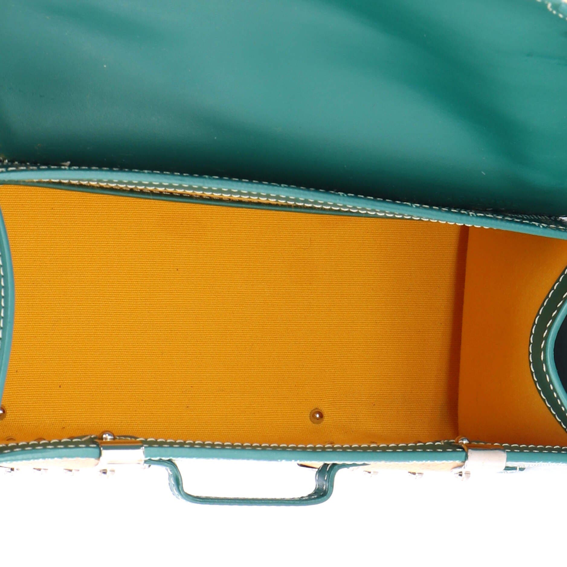 Structured Saigon Top Handle Bag Coated Canvas with Leather Mini, Alternate, color, Green