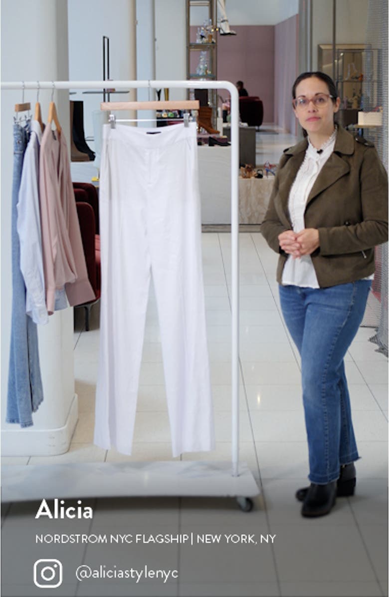 Dylan Wide Leg Linen Blend Pants, sales video thumbnail
