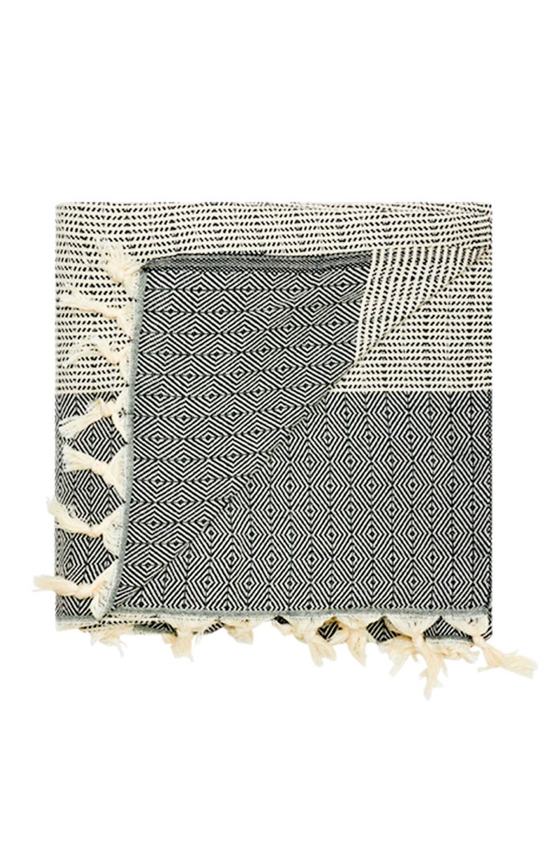 Sunkissed - Casa Blanket / Throw, Alternate, color, El Nido Black / Off White
