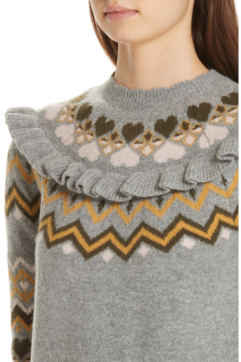 Mysheli Fair Isle Sweater, Alternate, color, GREY