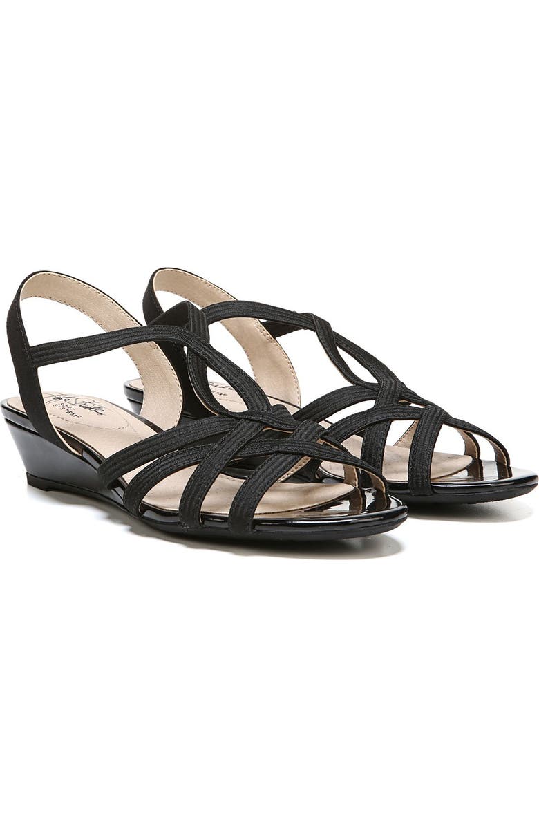 LifeStride Yaya Strappy Slingback Sandal, Alternate, color, Black