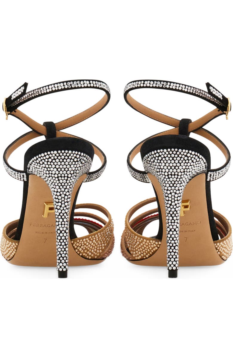 FERRAGAMO Lipa Crystal Ankle Strap Pump, Alternate, color, Nero Corn Green Washed Denim