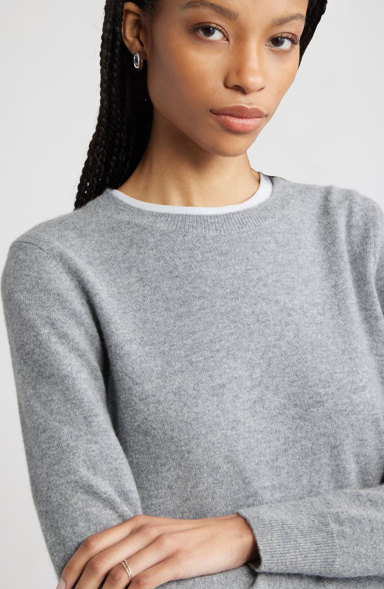 Nordstrom Cashmere Crewneck Sweater, Alternate, color, Grey Night