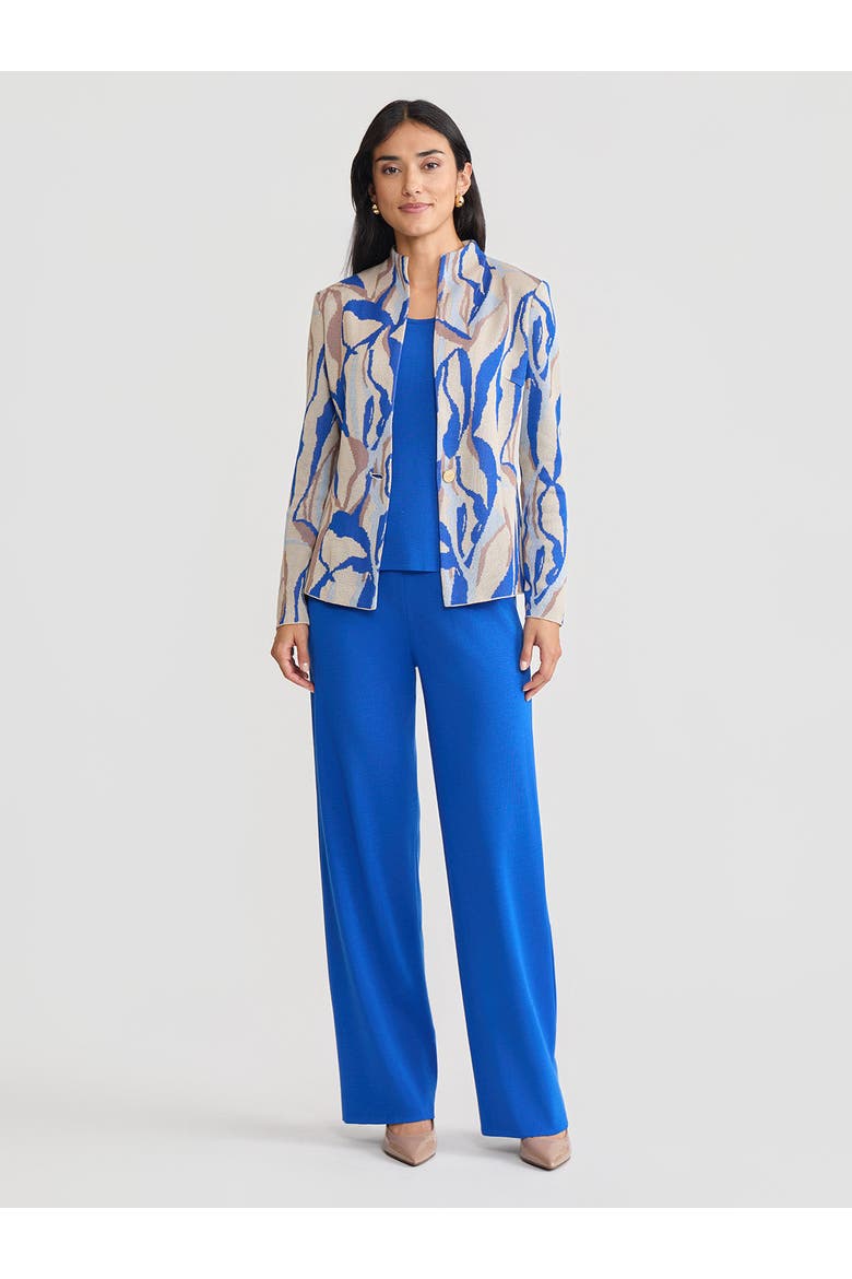 Tailored Multi-Color Abstract Knit Jacket, Main, color, Biscotti/Aegean Blue
