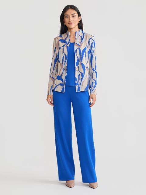 Tailored Multi-Color Abstract Knit Jacket