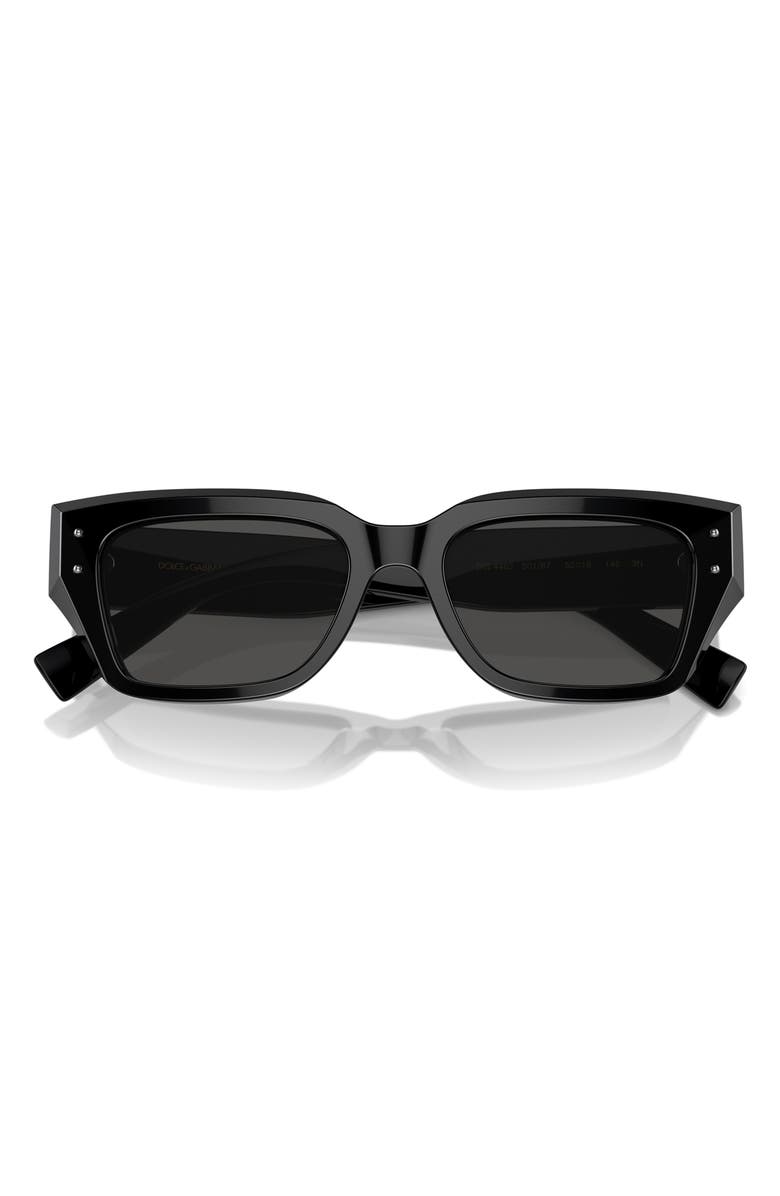 Dolce&Gabbana 52mm Cat Eye Sunglasses, Main, color, Black