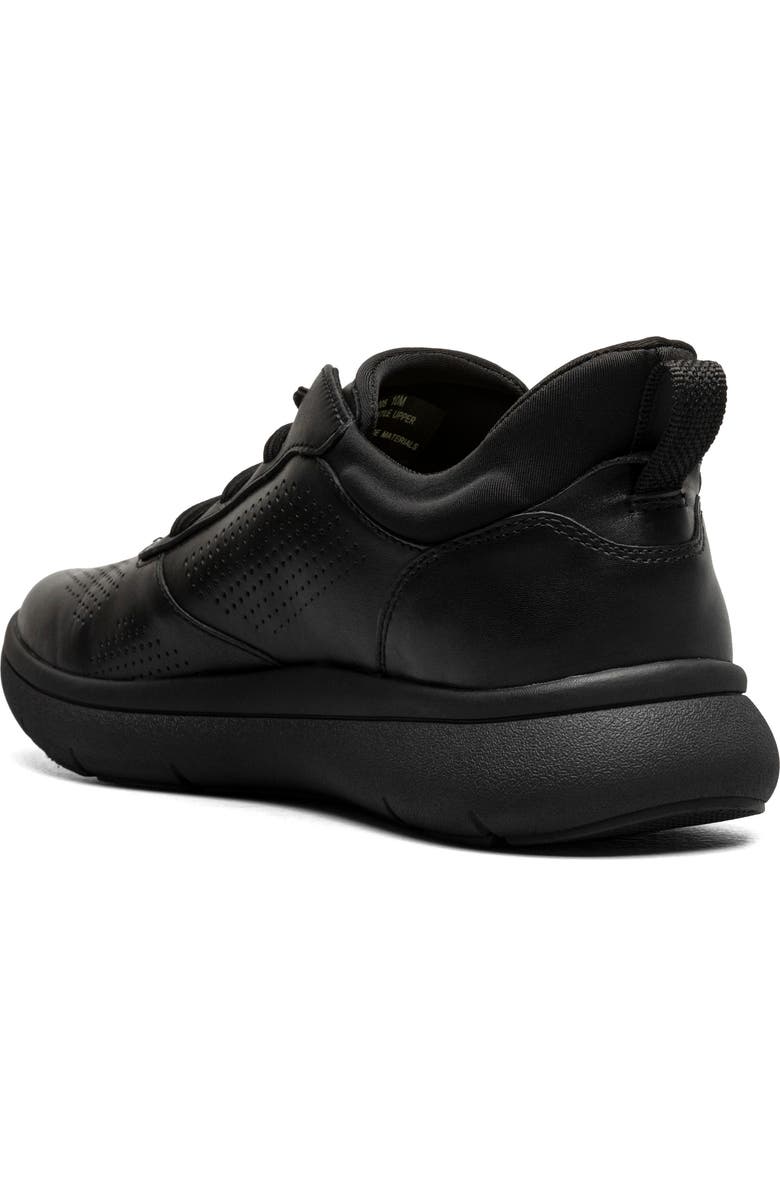 Florsheim Fleet Perforated Toe Elastic Lace Sneaker, Alternate, color, Black Smooth