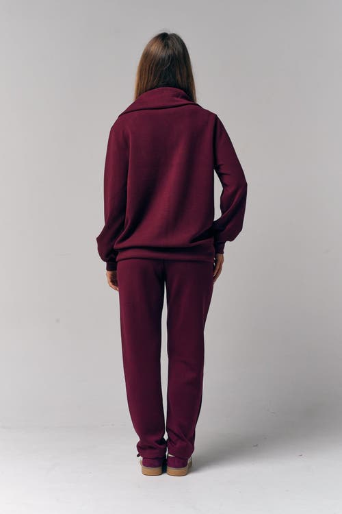 Le Fafo Raven Zip Up Jacket In Burgundy