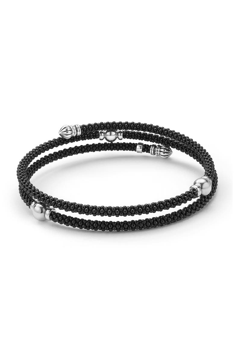 Caviar Bead Wrap Bracelet, Alternate, color, STERLING SILVER