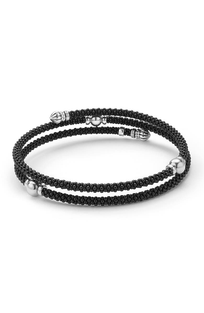 LAGOS Caviar Bead Wrap Bracelet, Alternate, color, Sterling Silver