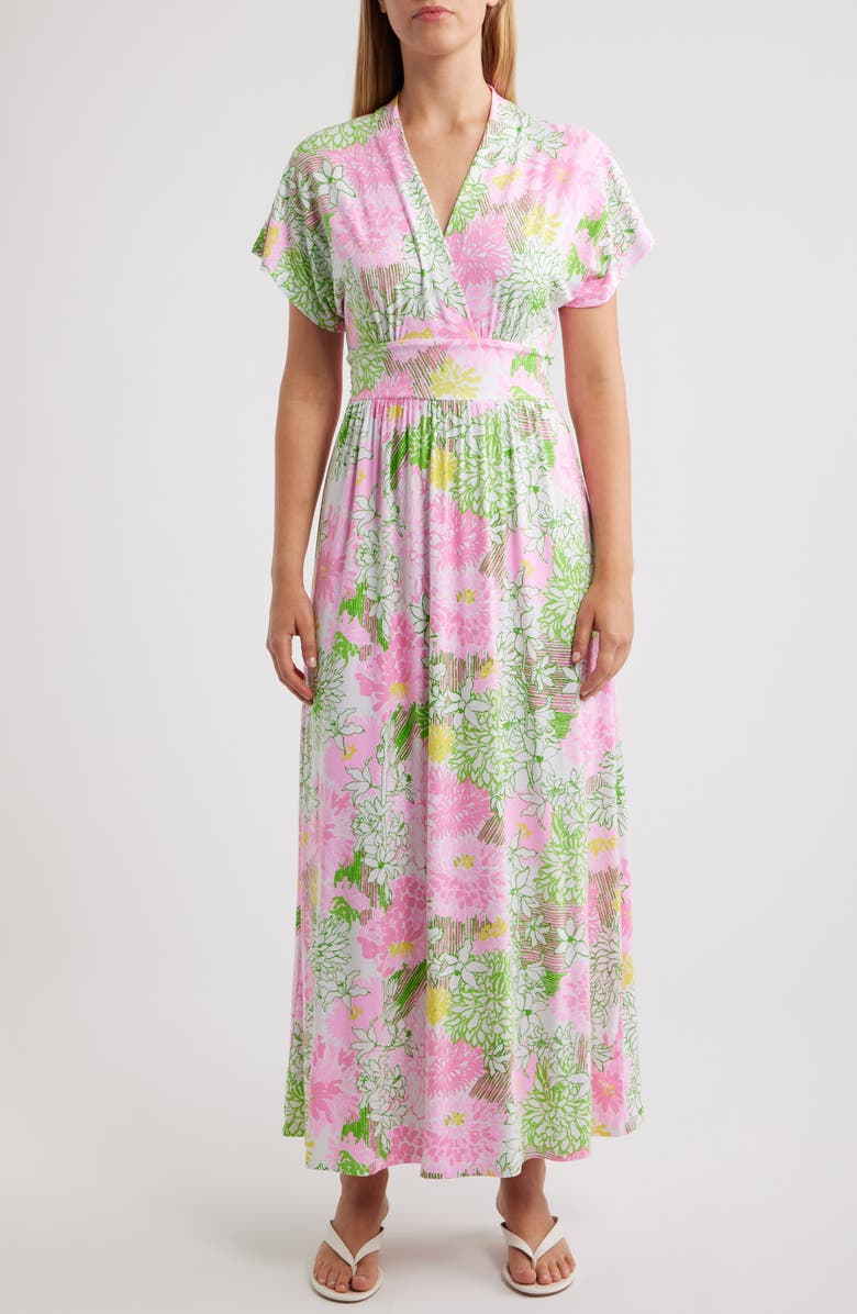 Lilly Pulitzer<sup>®</sup> Keenan Floral Print Maxi Dress, Main, color, Resort White