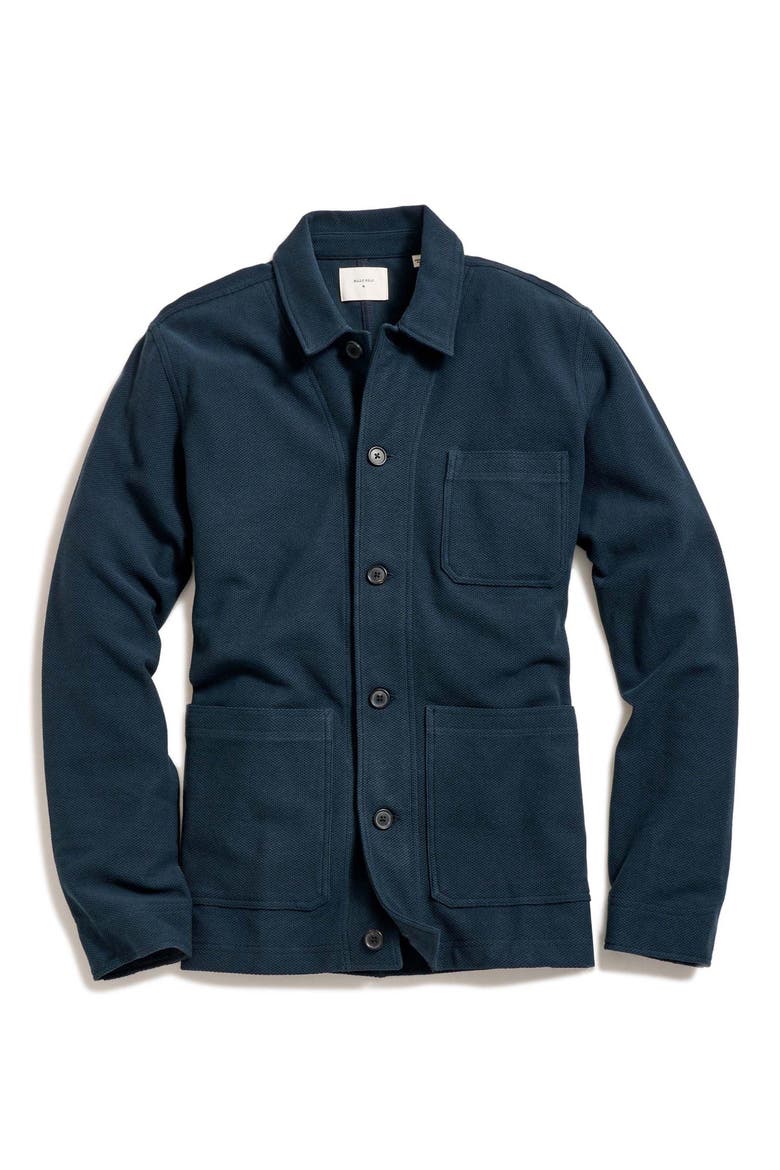 Piqué Chore Shirt Jacket, Main, color, CARBON BLUE