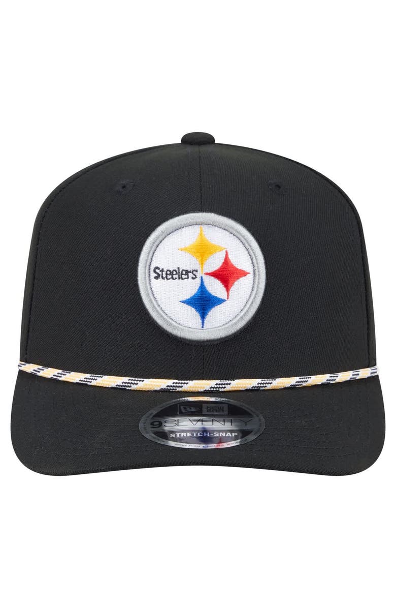 New Era Men's New Era Black Pittsburgh Steelers Gameday Multi Rope 9SEVENTY Stretch-Snap Hat, Alternate, color, Black