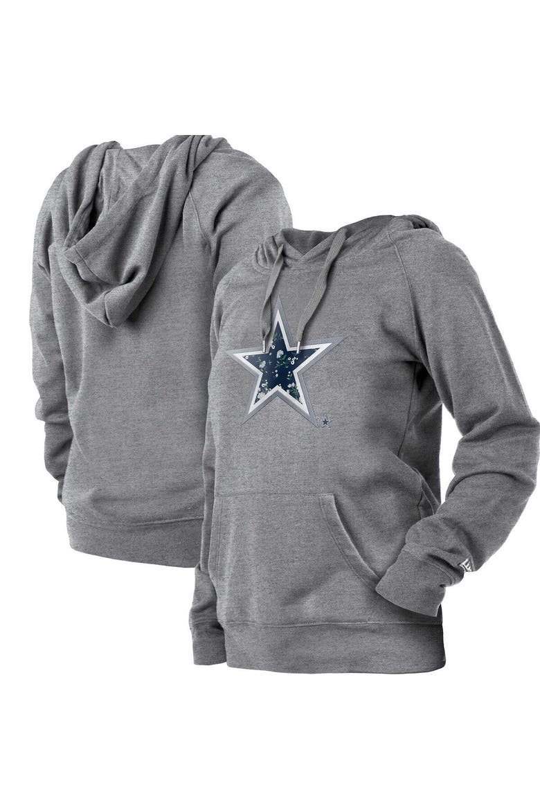 Women's New Era  Gray Dallas Cowboys Floral Raglan Pullover Hoodie, Main, color, Gray