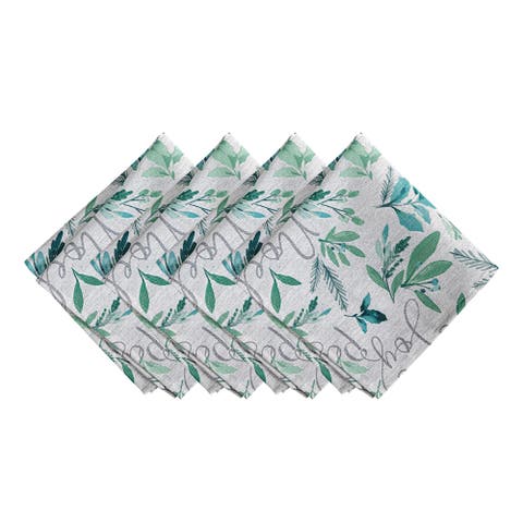 Seasons Greetings Holiday Fabric Napkins Set Of 4
