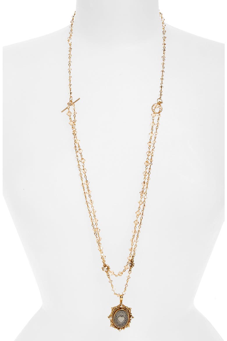 'Magdalena - Sacred Heart' Necklace (Nordstrom Exclusive), Alternate, color, GOLD GOLDEN SHADOW MONO