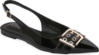 Buckle Slingback Pointed Toe Flat