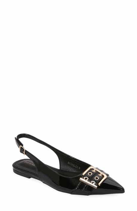 BERNESS Buckle Slingback Pointed Toe Flat