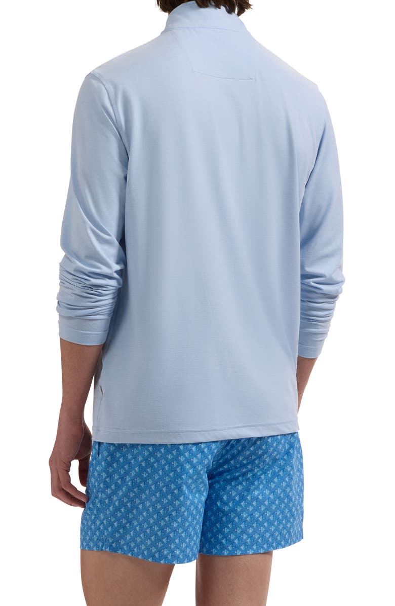 Bugatchi Zane Fish Print Swim Trunks, Alternate, color, Classic Blue