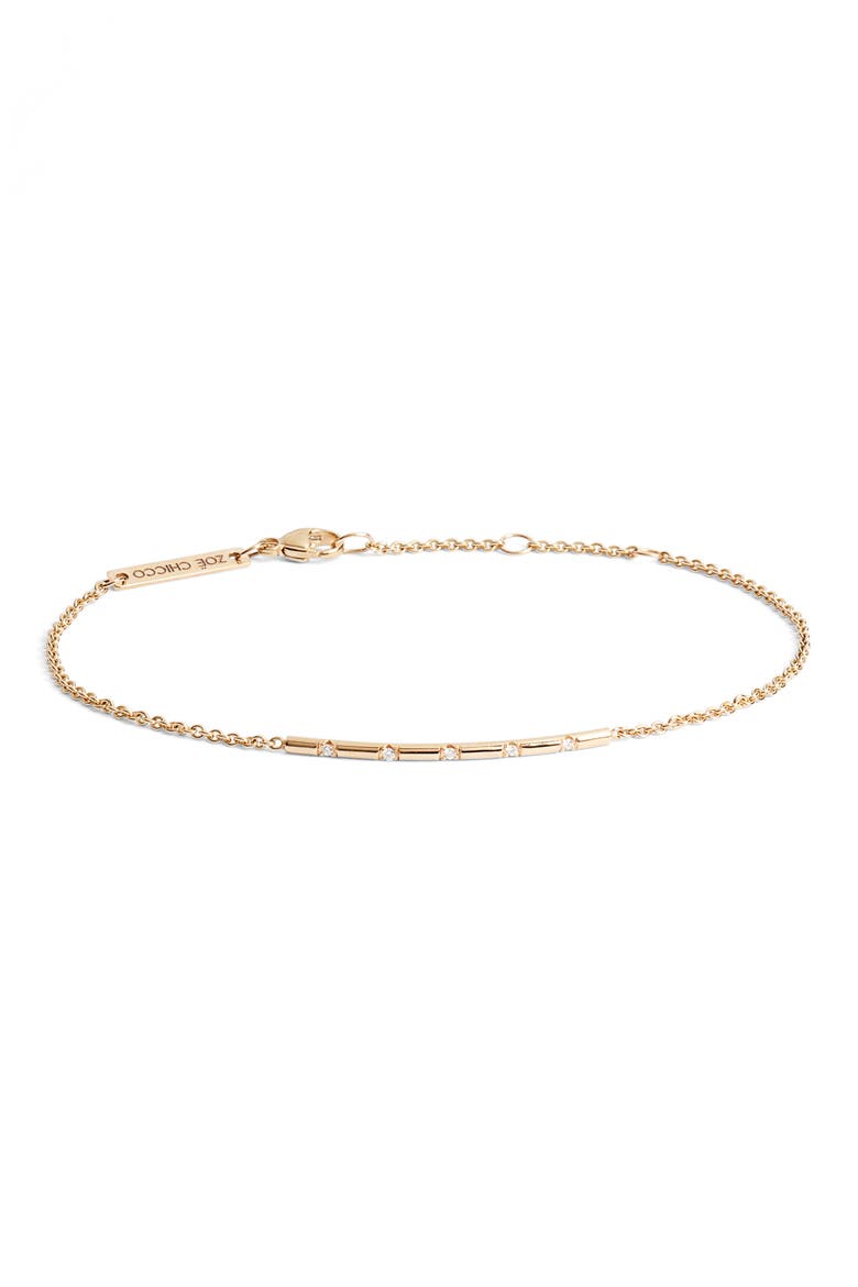 Diamond Bar Bracelet, Main, color, YELLOW GOLD/ DIAMOND
