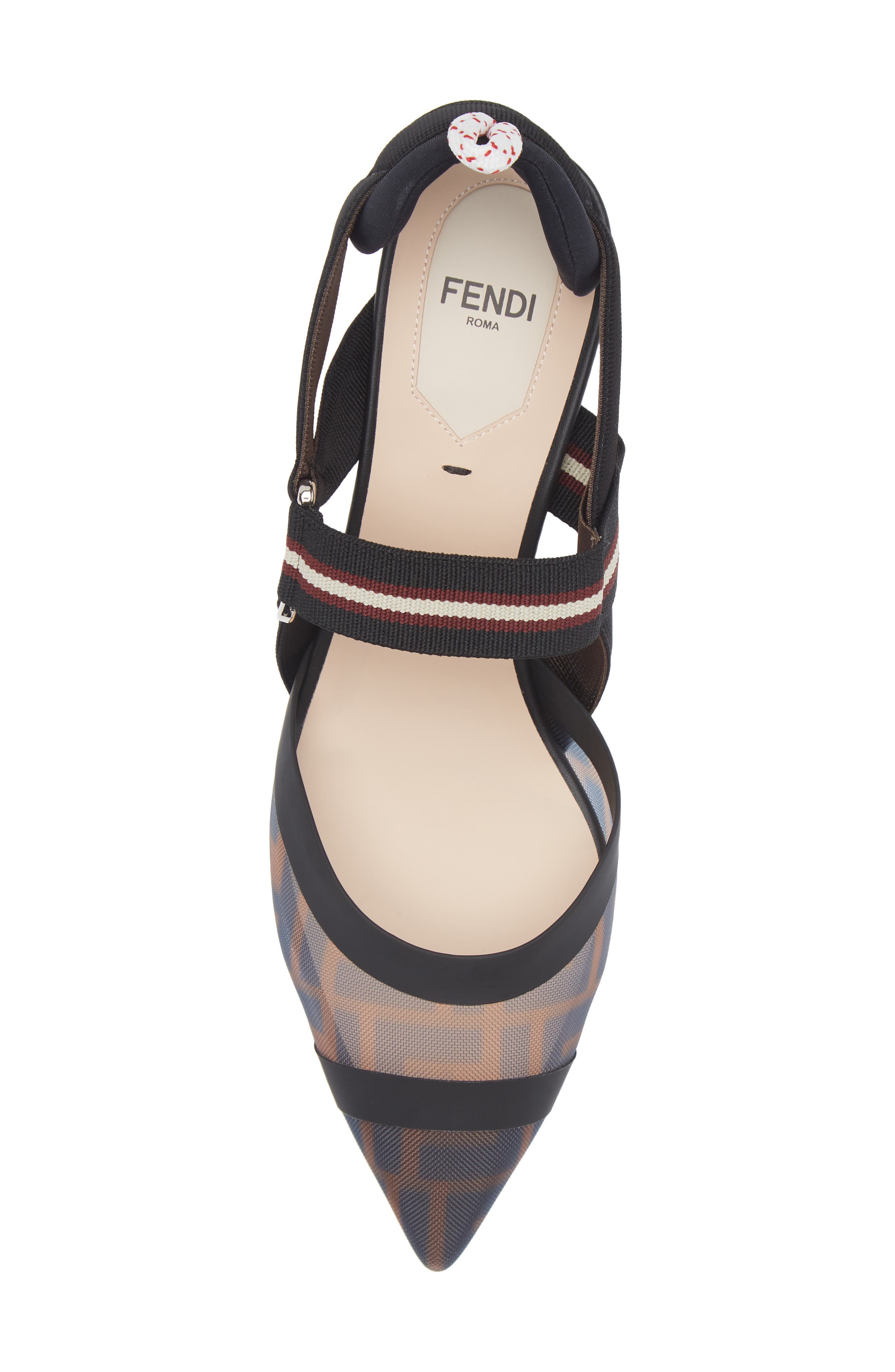 Fendi Colibri Pointed Toe Slingback Pump, Alternate, color, F1otr Tab M/N.bd.cr/Ne Mil