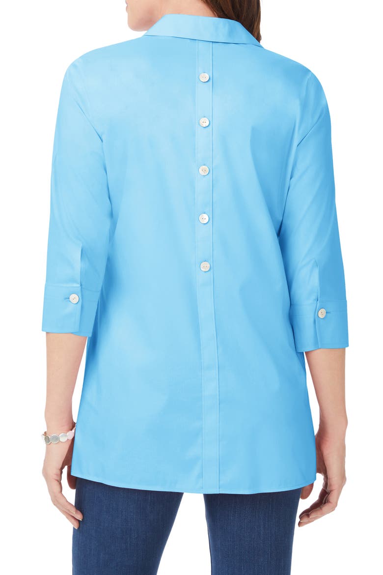 Pamela Stretch Button-Up Tunic, Alternate, color, BALTIC BLUE
